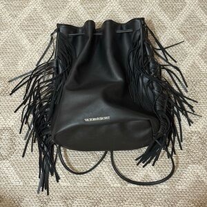 Victoria's Secret Black Fringe Backpack